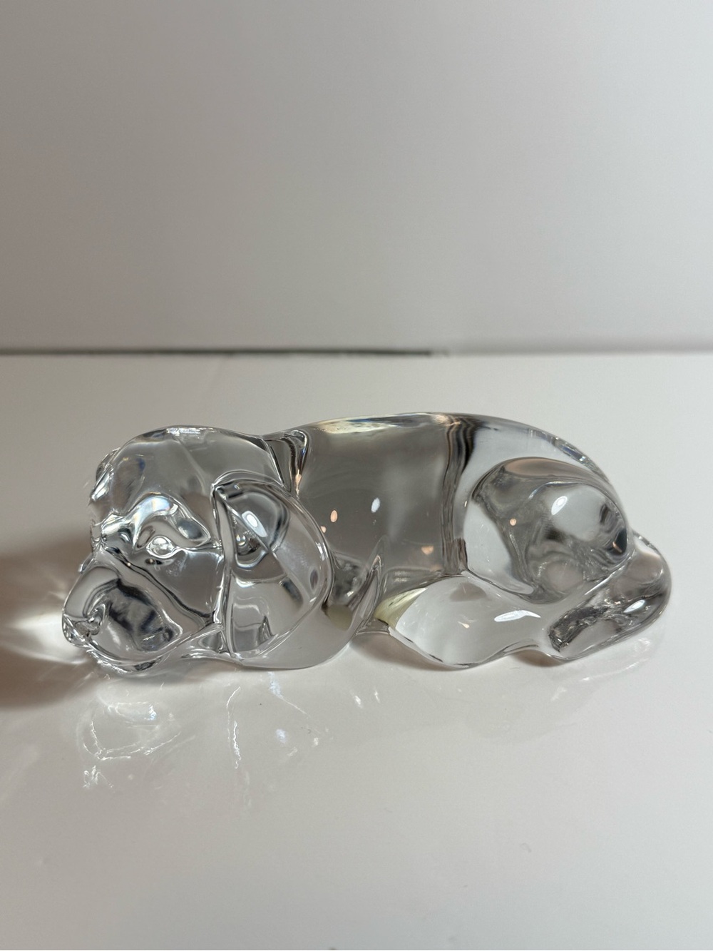 Princess House-Germany Lead Crystal Sleeping Dog Figurine Paperweight